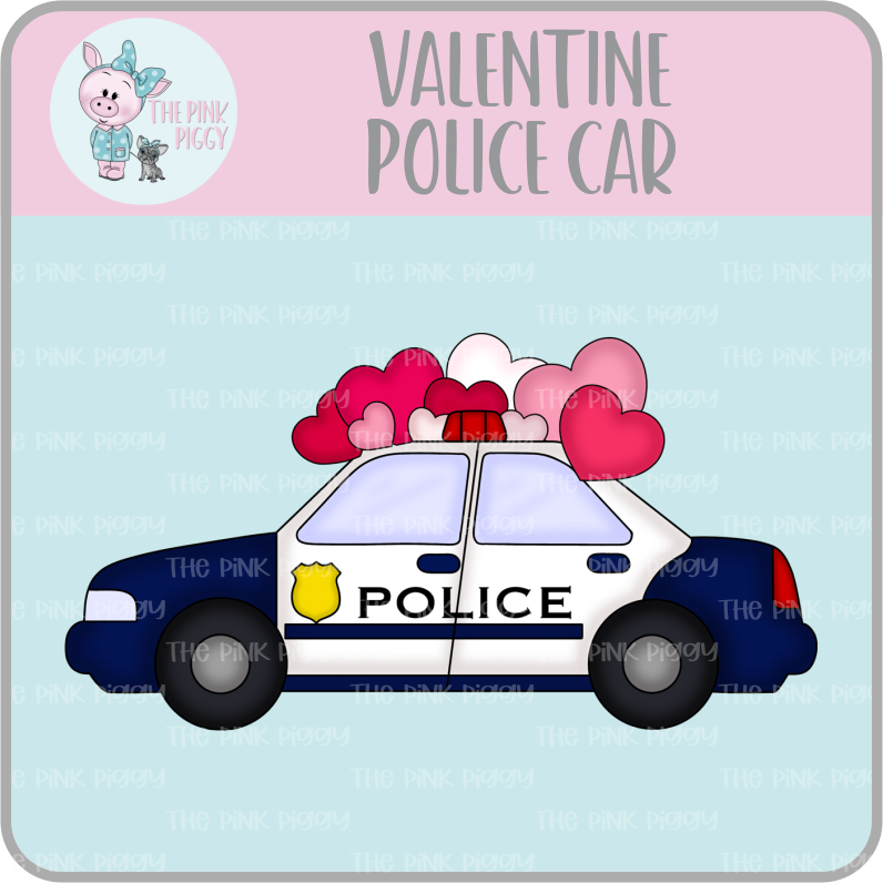 Valentine Police & Sheriff Car Clipart/Image/Printer File for Eddie