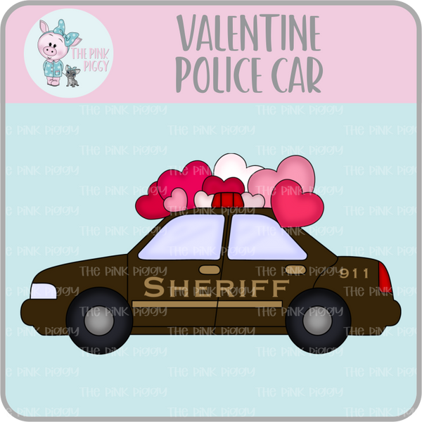 Valentine Police & Sheriff Car Clipart/Image/Printer File for Eddie