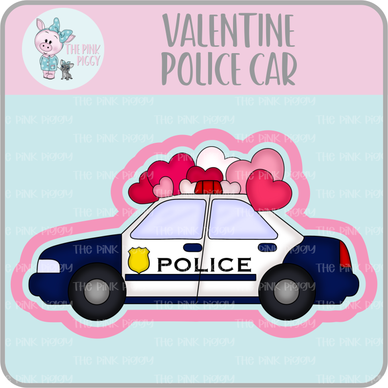 Valentine Police & Sheriff Car Cookie Cutter & STL File