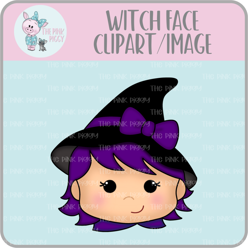 Witch Face Clipart/Image/Printer File for Eddie