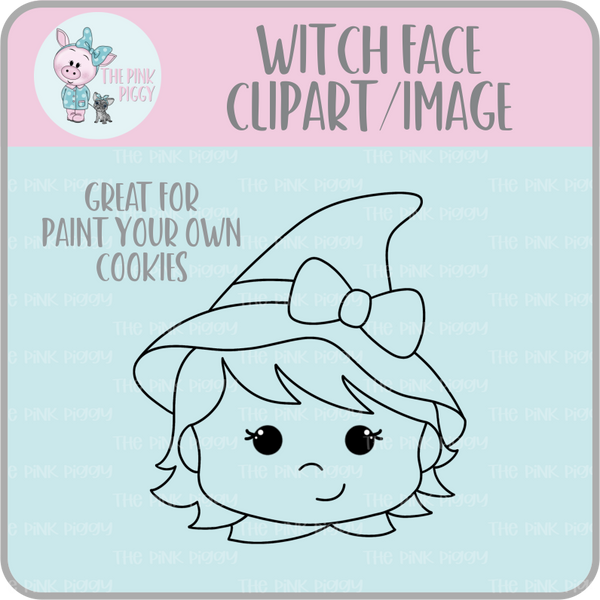 Witch Face Clipart/Image/Printer File for Eddie